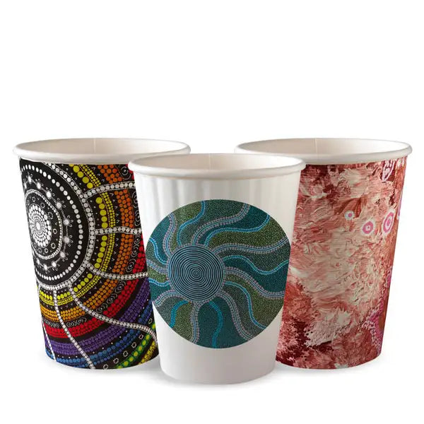 12oz / 390ml (90mm) Indigenous Art Double Wall BioCup