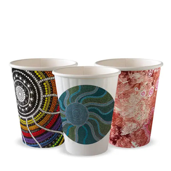 8oz / 255ml (80mm) Indigenous Art Double Wall BioCup