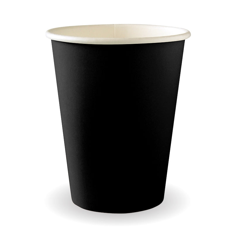 12oz / 390ml (90mm) Black Aqueous Single Wall BioCup