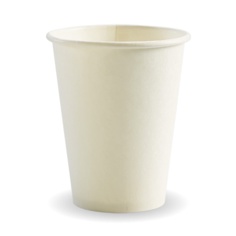 12oz / 390ml (90mm) White Single Wall BioCup