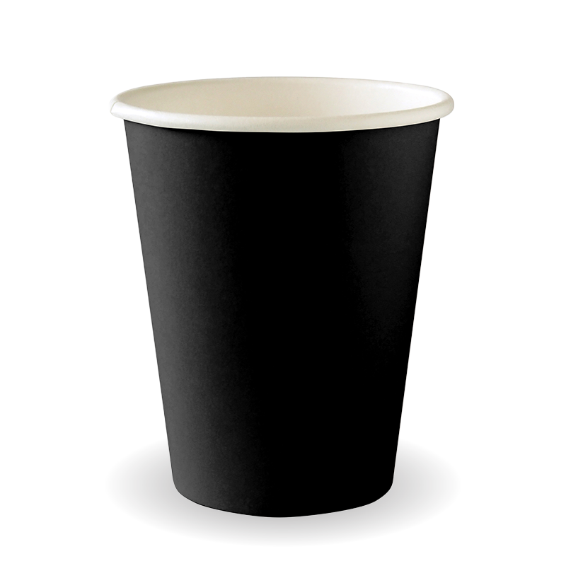 8oz - 280ml (80mm) Black Aqueous Single Wall BioCup
