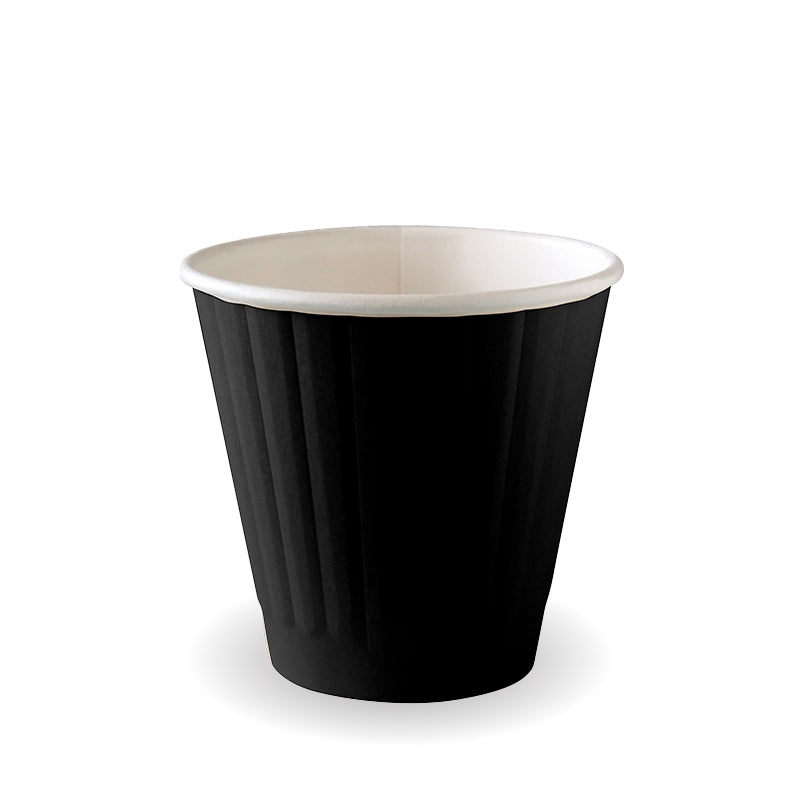 8oz - 295ml (90mm) Black Aqueous Double Wall BioCup