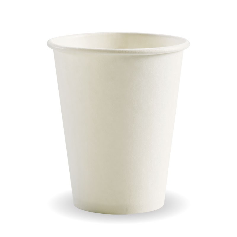 8oz - 280ml (80mm) White Single Wall BioCup