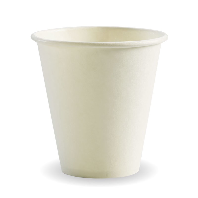 8oz - 280ml (90mm) White Single Wall BioCup