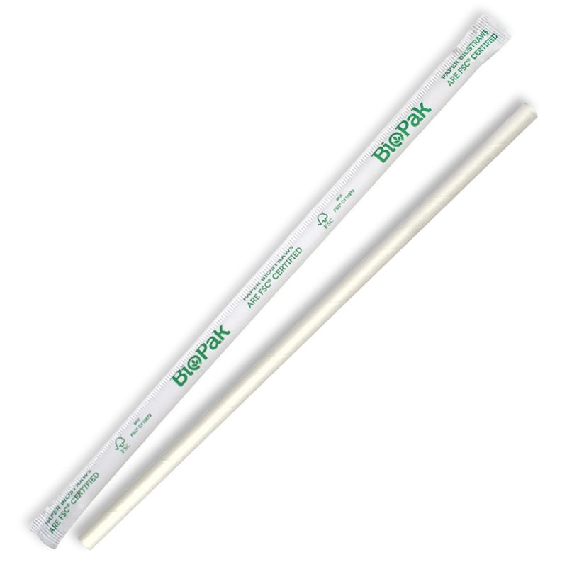6mm Regular White BioStraw - Individual Wrapped