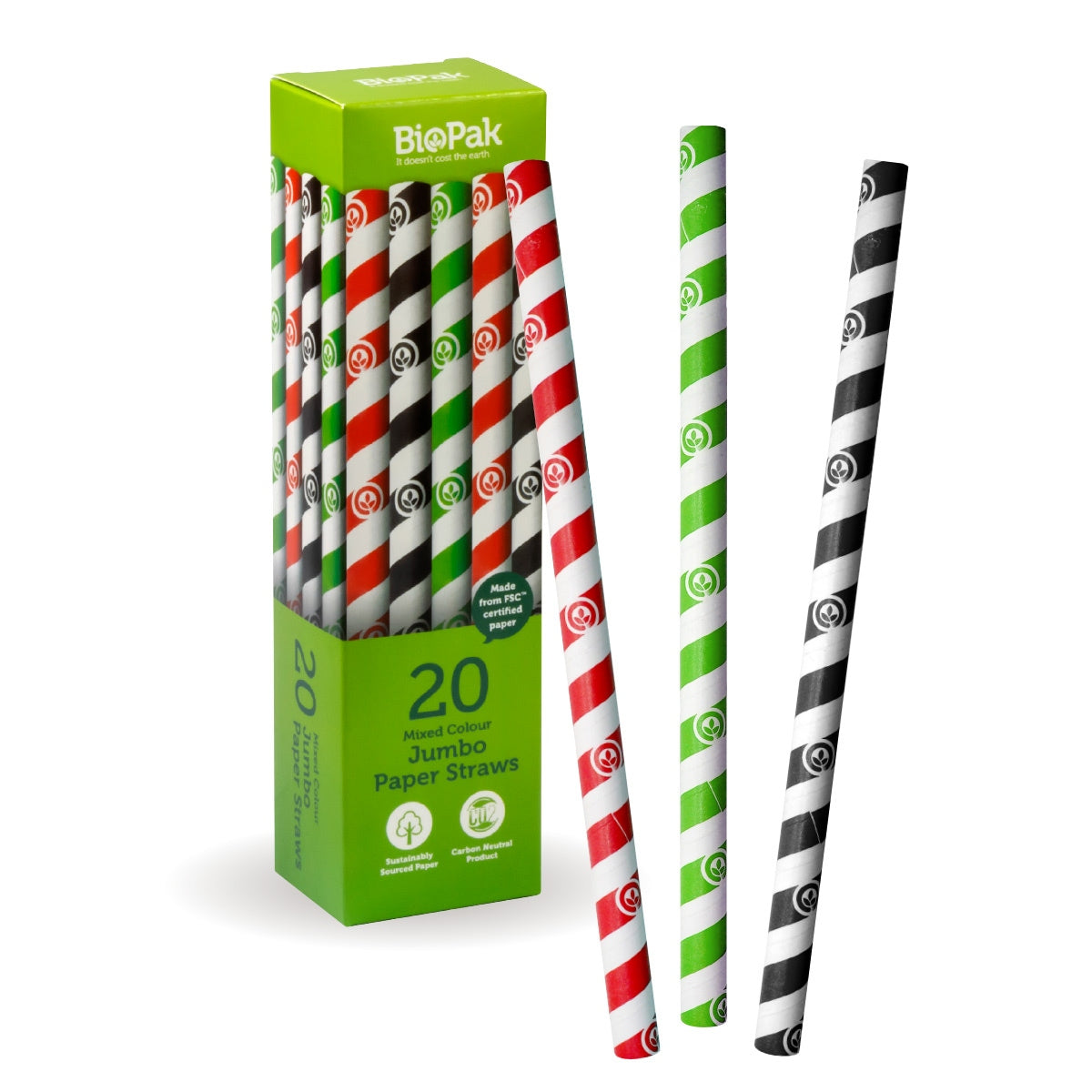 10 Pack 10mm Mixed Jumbo BioStraws