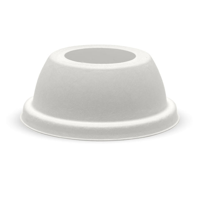 90mm Plant Fibre Wide Hole Dome Cold Paper BioCup Lid