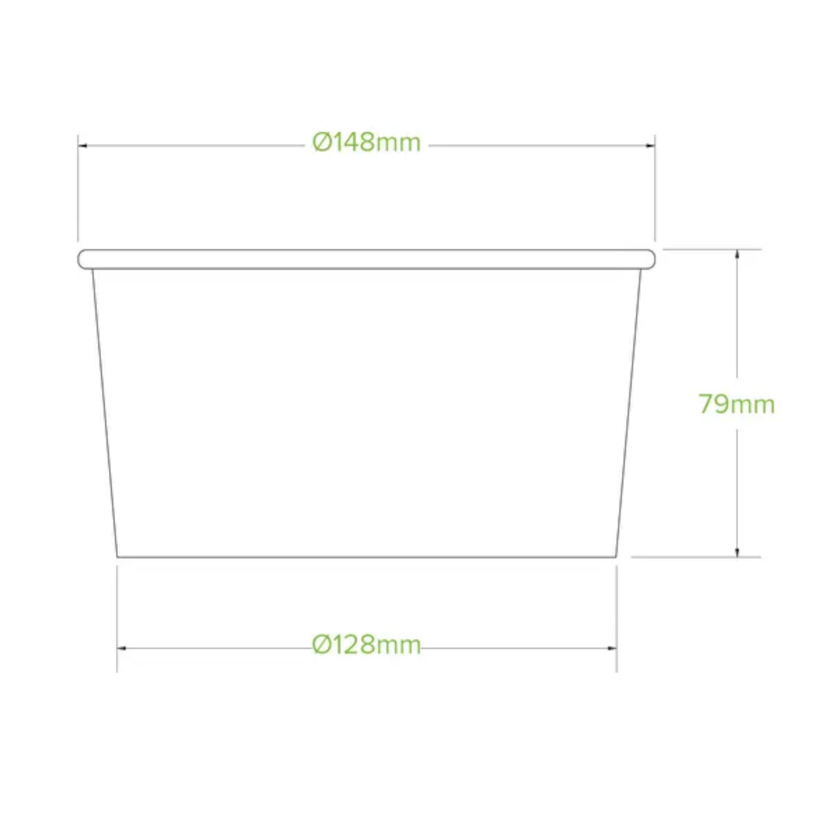 1,000ml Large Kraft BioBowl