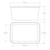 1,000ml Kraft BioBoard Square Takeaway Base