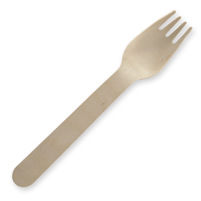 16cm Unbranded Wood Fork - Bulk Pack