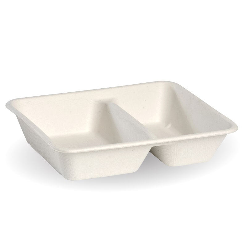 2 Compartment White BioCane Takeaway Base