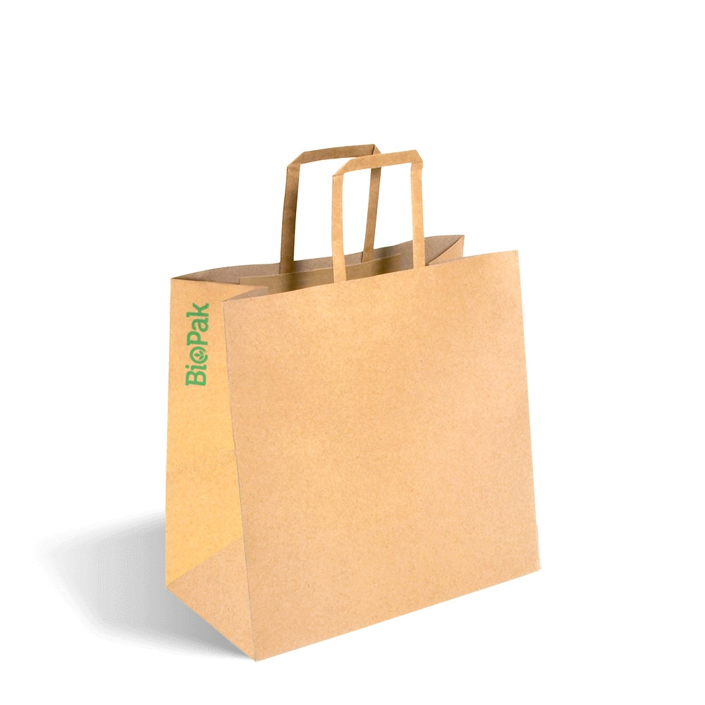 Small Flat Handle (280x275x150mm) Kraft Paper Bags