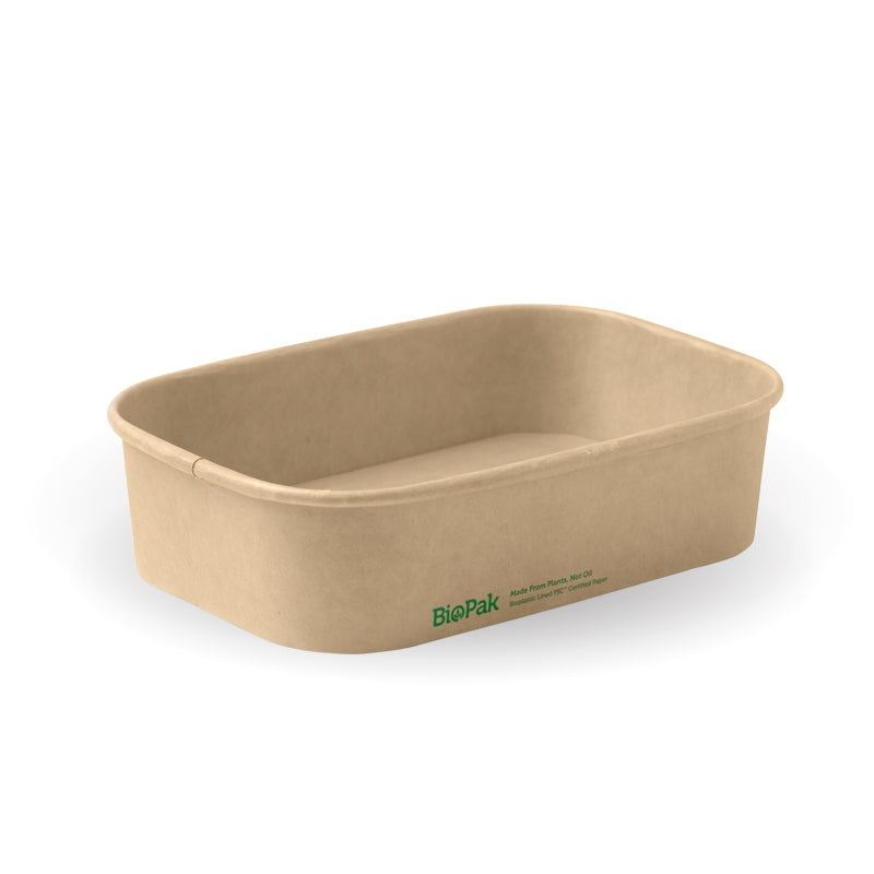 500ml Natural Rectangle PLA Lined Paper Container