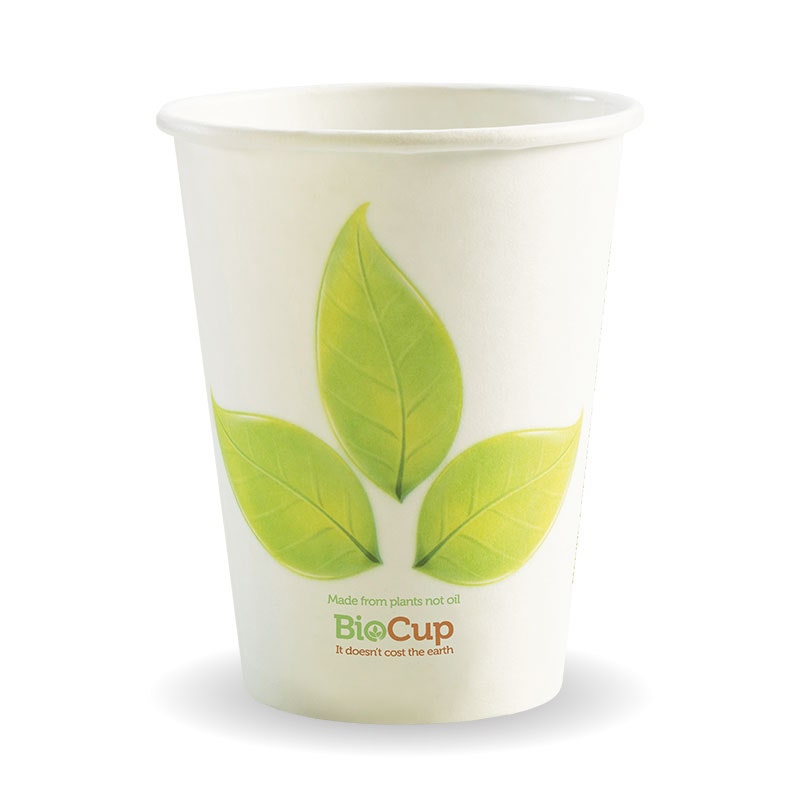 390ml  (90mm) Leaf Single Wall BioCup