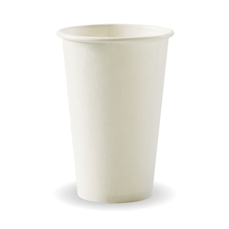 350ml (80mm) White Single Wall BioCup