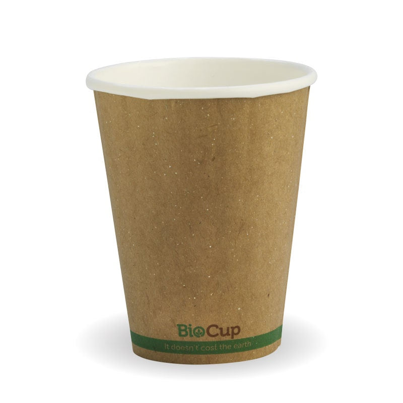 8oz / 255ml (80mm) Kraft Green Stripe Double Wall BioCup