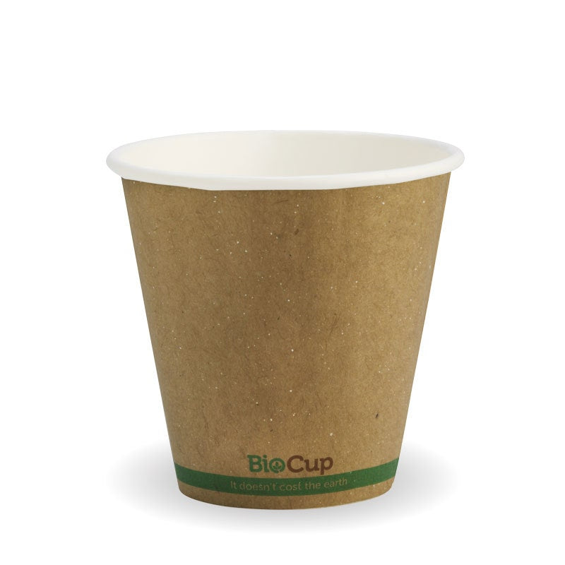 8oz - 295ml (90mm) Kraft Green Stripe Double Wall BioCup