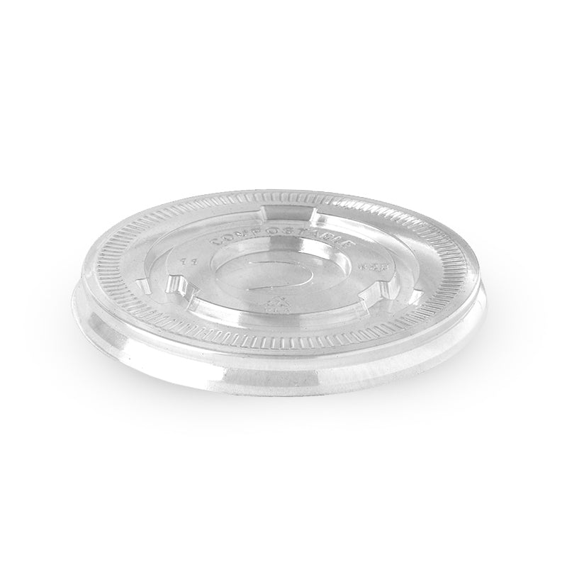 390-650ml 90mm Clear PLA Flat Lid For Paper Cold Cups