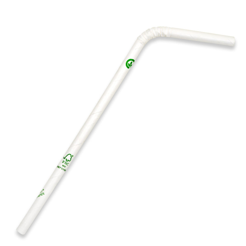 6mm Regular Bendy White BioStraw