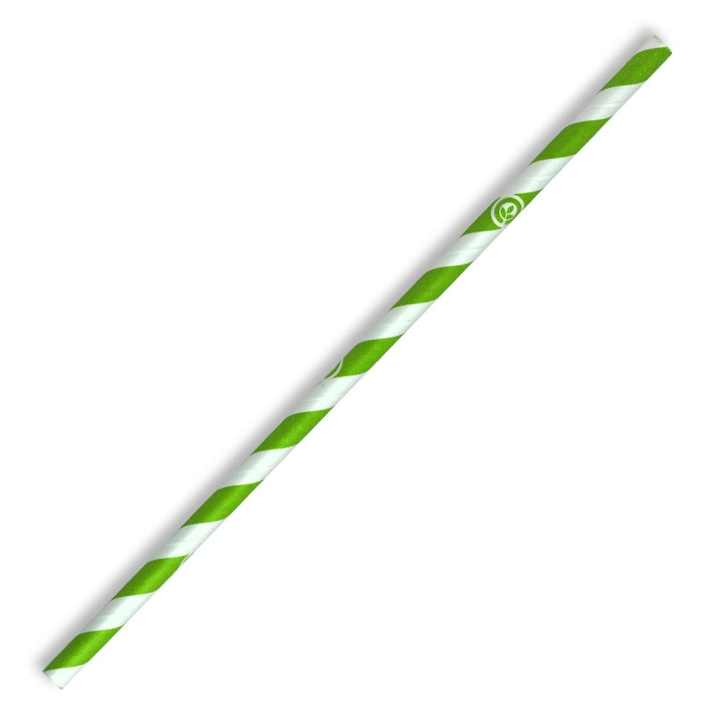 6mm Regular Green Stripe BioStraw