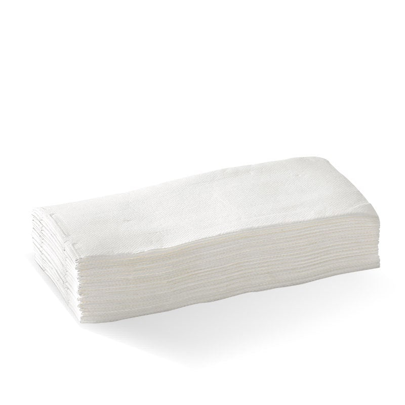 2 Ply 1/8 Fold White Quilted Dinner BioNapkin