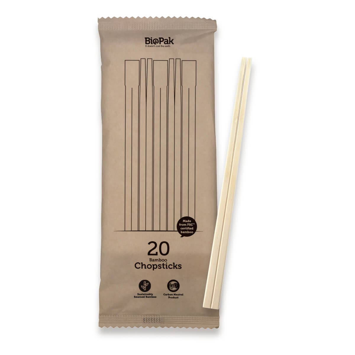 20 Pack 21cm Bamboo Chopsticks